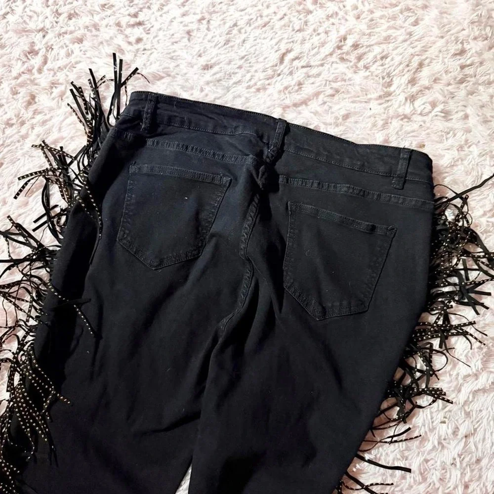 Western Studded Fringe Western Rustic Statement Jeans Womens 3X Streetwear Edgy